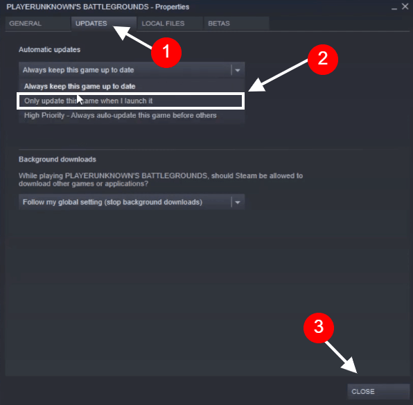 change steam update settings